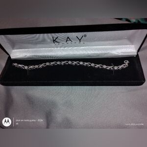 Silver and diamond tennis bracelet